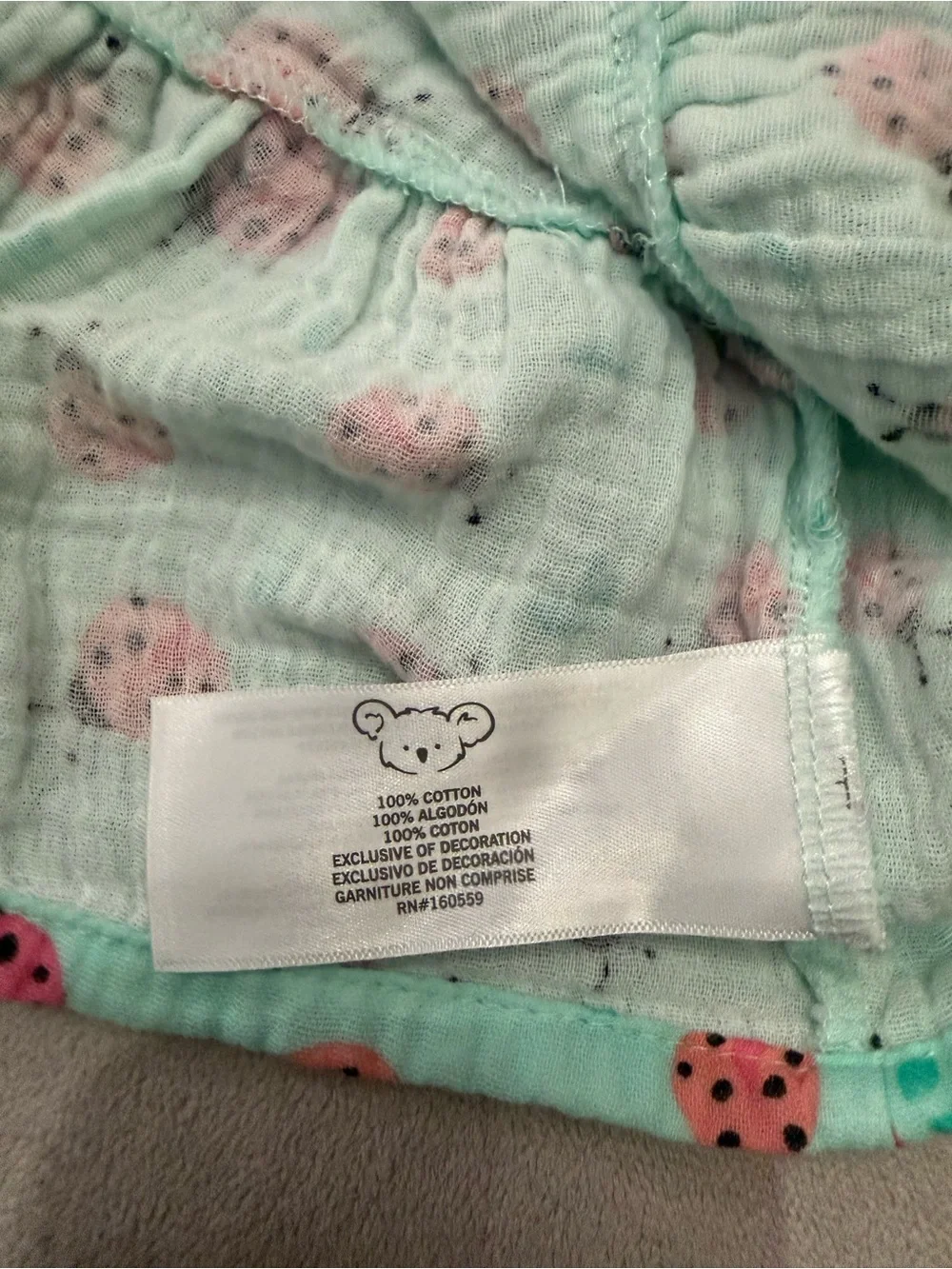 Koala Baby 2 Pc Ladybug Outfit 3 Months Mint Green Dress Bloomer Set 100% Cotton